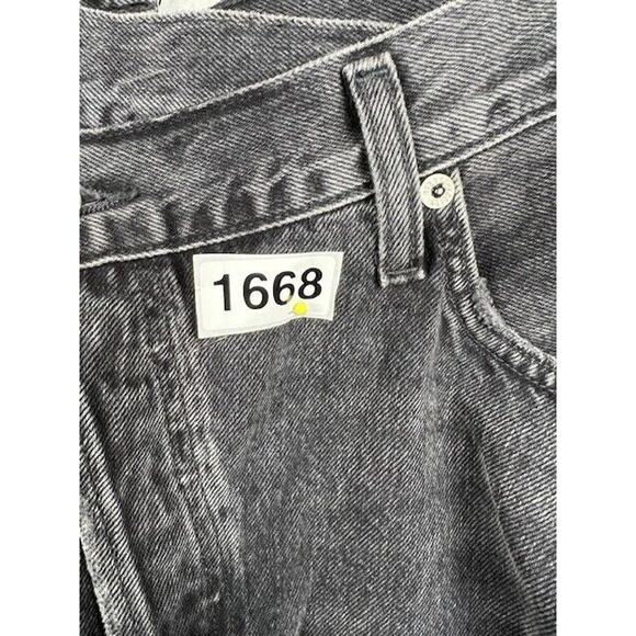 AGOLDE Criss Cross High Rise Straight Jeans in Shambles Black Distressed 31 - Picture 9 of 9